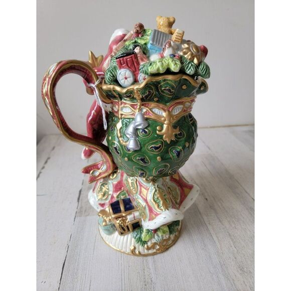 Fitz Floyd classics Florentine AS IS Santa Claus teapot collectible Xmas - Picture 8 of 15